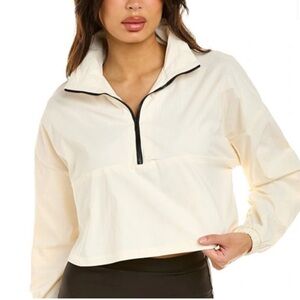 WEWOREWHAT CROPPED QUARTER ZIP PULLOVER FOR WOMEN DESIGNED WITH STRETCHY CUFFS